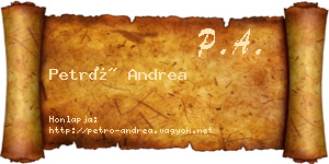 Petró Andrea névjegykártya