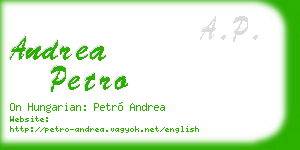 andrea petro business card