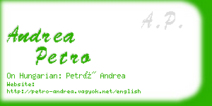 andrea petro business card